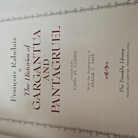 😵1982 1st Printing Franklin Library Gargubtua and Pantagruel leather Rabelaus - Picture 6 of 13